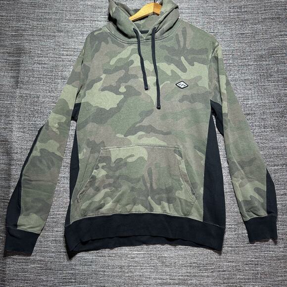 Billabong Hoodie Men's L Green Camoflauge Pullover - Picture 1 of 15
